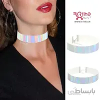 گردنبند چوکر هلوگرامی نقره ای