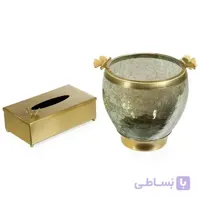 ست سطل و جا دستمال سالینو مدل پروانه برنزی کد B-417413