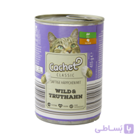 کنسرو غذای گربه کچت با طعم گوشت شکار و بوقلمون Cachet Game & Turkey وزن 415 گرم
