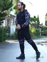 ست هودی و شلوار دورس 3 نخ کرکدار ا Men's hoodie and pants set, made of Dors, two threads in full-length fluff, code 162