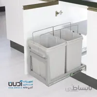 سطل زباله ریلی دو مخزنه متوسط درب باز شو (34 لیتری) – هانا
