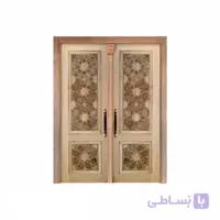 درب چوبی ورودی حرم ،مسجد، امامزاده سنتی صنایع چوب ساج مدل L8