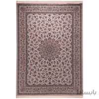 فرش ماشینی زمرد مشهد مدل 55001 زمینه کرم