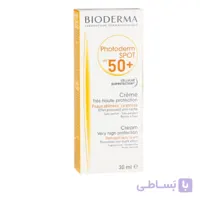 کرم ضد آفتاب بایودرما بیرنگ مدل PHOTODERM SPOT با+SPF50 حجم 30 میلی لیتر ا Bioderma colorless sunscreen model PHOTODERM SPOT with + SPF50 volume 30 ml