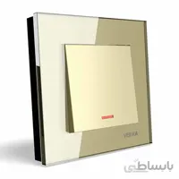 کلید تک پل ویرا الکتریک طرح کریستال بژ