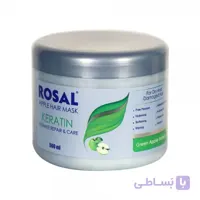 ماسک موی سیب کراتینه (ترمیم کننده قوی و تقویتی) روزال ا apple capillary mask with keratin (for dray and damaged hair) 500ml ROSAL