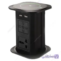 پریز برق استوانه ای برقی با قابلیت پخش موسیقی رنگ مشکی مات فانتونی مدل N373 ا Electric power outlet cylindrical color-capable music player