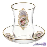 استکان و نعلبکی کمر باریک لاو کد 4335