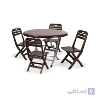 ست میز و صندلی تاشو صبا پلاستیک ۴ نفره کد ۱۰۹/۲۱۵