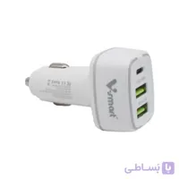شارژر فندکی وی اسمارت مدل VS 19 سفید ا VS19 v-smart charger