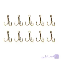 قلاب ماهیگیری مدل سه شاخ فولادی شماره 10 بسته 10 عددی