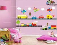 استیکر و برچسب دیواری اتاق کودک شهر شلوغ کد h623