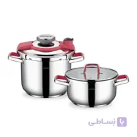 زودپز دو قلوی شفر مدل Compakt گنجایش 7 و 4.5 لیتر قرمز