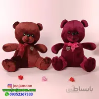 عروسک خرس مخملی پاپیون دار