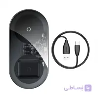 شارژر وایرلس بیسوس مدل Baseus 2in1 Wireless Charger Pro Edition For Phones+Pod WXJK-C01