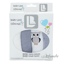 دستمال مادر baby like طرح جغد طوسی