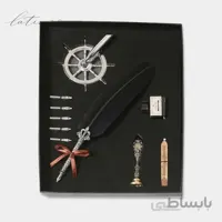 ست کالیگرافی قلم پر طرح کارائیب رنگ مشکی