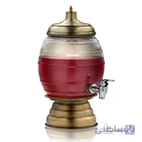 کلمن شیشه ای شامپاینی 4 لیتر با پایه فلزی آنتیک مدل کندو