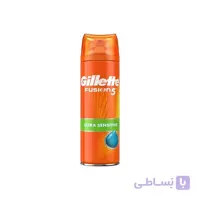 ژل اصلاح مردانه ژیلت سری Fusion مدل Ultra Hassas حجم 200 میلی لیتر ا Men's shaving gel Gillette Fusion series Ultra Hassas volume 200 ml