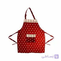پيشبند کتان رزين تاژ طرح خالدار قرمز