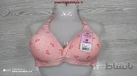 سوتین اسفنج دار بدون فنر طرح گیلاس رنگ صورتی کمرنگ