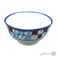 کاسه بزرگ آبگوشت خوری چینی میبد مروارید نقش شطرنجی