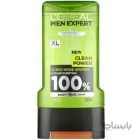 شامپو سر و بدن لورال Loreal اصل انگلیس مدل clean power حجم ۳۰۰ میل ا Loreal Men Expert Clean Power Shower Gel, 300ml
