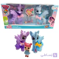 عروسک دوتایی اسب پونی بالدار موزیکال به همراه دختر اسکوتر سوار و وسایل My Little Pony_اسباب بازی