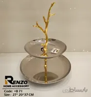 شیرینی خوری ۲طبقه شاخه گوزنی طلایی