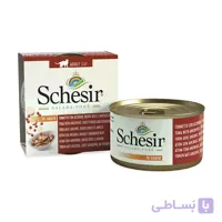 کنسرو گربه با طعم ماهی تن سیب زمینی و ذغال اخته شسیر (Schesir Tuna with Anchovies, Sweet Potato and Cranberries) وزن 85 گرم