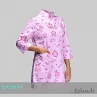 روپوش پزشکی یقه دار طرح دندان صورتی زنانه (تک)
