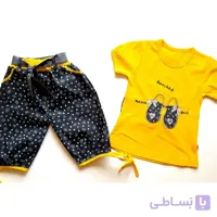 ست دخترانه مجلسی و راحتی تیشرت شلوارک دخترانه 45 50 35 40