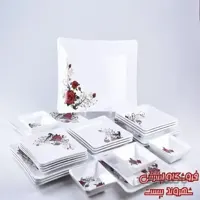 سرویس غذا خوری 26 پارچه ملامین ناز گل رز سرخ