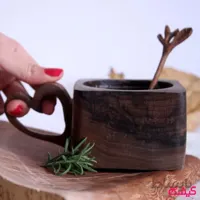 گوکسا لیوان چوبی طرح مکعب