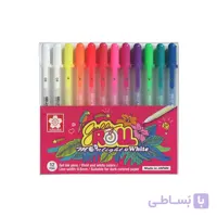 روان نویس ژل 12 رنگ ساکورا مدل Gelly Roll
