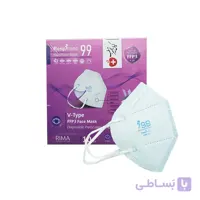 ماسک رسپی نانو V-Type N99 رنگ آبی روشن جعبه 10 عددی