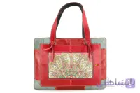 کیف دستی چرم طبیعی چهل‌تکه ترمه دوزی