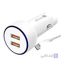 شارژر فندکی تری بی اس مدل EBS-6Q3 به همراه کابل تبدیل