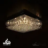 لوستر سقفی SMD کریستالی مربع کروم 6638 فرم 80 کد12