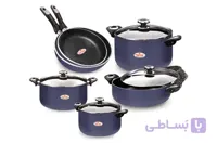 سرویس قابلمه گرانیتا زرساب 10 پارچه با درب شیشه ای