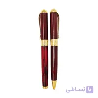 خودکار و روان نویس جفتی طرح چوب