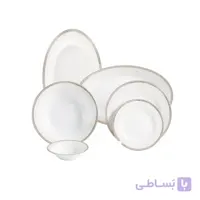 سرویس 28 پارچه چینی زرین سری ایتالیا اف مدل ریوا طلایی درجه یک