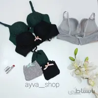 ست شورت و سوتین اسفنجی طرح گیپور