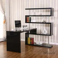 میز تحریر کتابخانه هایگلاس مدرن مدل اطلس