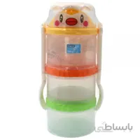 انبار غذا با قاشق و چنگال طرح جوجه نارنجی سبز papa baby