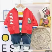 لباس بچه گانه وارداتی گوانجو ست سه تکه بلوز سوشرت و شلوار