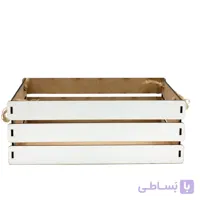 جعبه هدیه چوبی سفید بزرگ دسته دار 19*25*10
