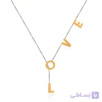 گردنبند طلا دورنگ طرح Love کد LN857