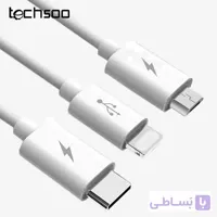 کابل شارژ سه خروجی توتو Totu Glory Series 3in1 Cable 2.1A