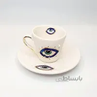 فنجان نعلبکی قهوه خوری با لاستر طلا کد ۰۳